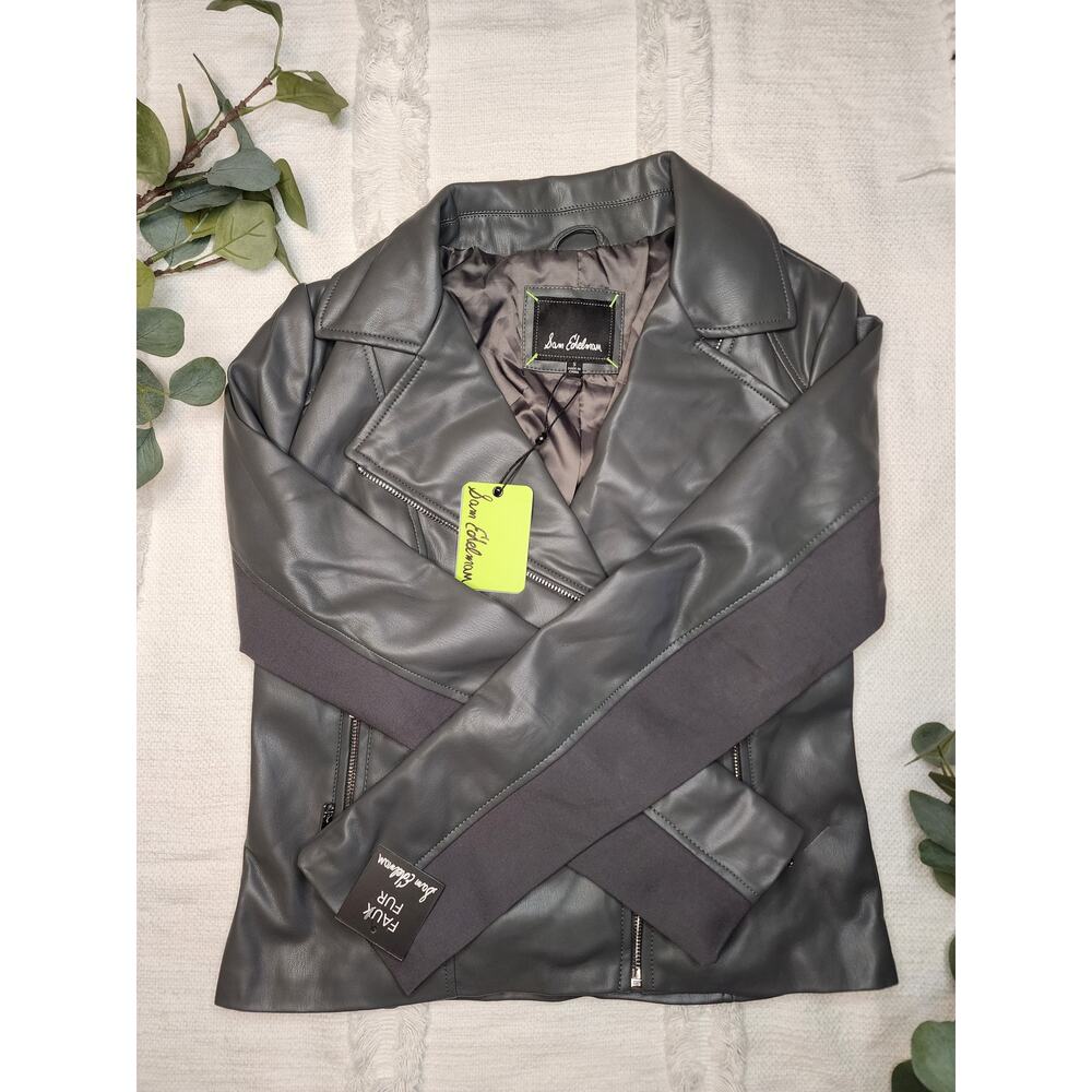Sam Edelman Faux Leather Moto Jacket in Moonlight Grey